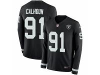 Men Nike Oakland Raiders #91 Shilique Calhoun Limited Black Therma Long Sleeve NFL Jersey