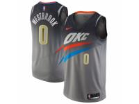 Men Nike Oklahoma City Thunder #0 Russell Westbrook  Gray NBA Jersey - City Edition
