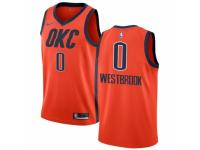 Men Nike Oklahoma City Thunder #0 Russell Westbrook Orange  Jersey - Earned Edition