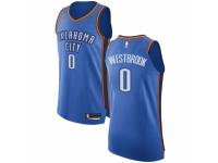 Men Nike Oklahoma City Thunder #0 Russell Westbrook Royal Blue Road NBA Jersey - Icon Edition