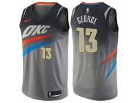 Men Nike Oklahoma City Thunder #13 Paul George  Gray NBA Jersey - City Edition