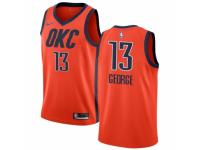 Men Nike Oklahoma City Thunder #13 Paul George Orange  Jersey - Earned Edition