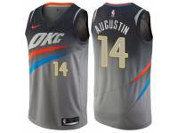 Men Nike Oklahoma City Thunder #14 D.J. Augustin  Gray NBA Jersey - City Edition