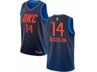 Men Nike Oklahoma City Thunder #14 D.J. Augustin  Navy Blue NBA Jersey Statement Edition