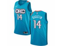 Men Nike Oklahoma City Thunder #14 D.J. Augustin  Turquoise NBA Jersey - City Edition