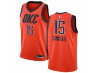 Men Nike Oklahoma City Thunder #15 Kyle Singler Orange  Jersey - Earned Edition