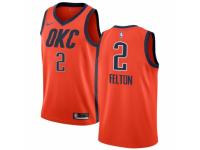 Men Nike Oklahoma City Thunder #2 Raymond Felton Orange  Jersey - Earned Edition