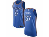Men Nike Oklahoma City Thunder #37 Kevin Hervey Royal Blue NBA Jersey - Icon Edition