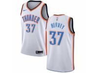Men Nike Oklahoma City Thunder #37 Kevin Hervey White NBA Jersey - Association Edition