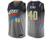 Men Nike Oklahoma City Thunder #40 Shawn Kemp  Gray NBA Jersey - City Edition