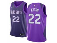 Men Nike Phoenix Suns #22 Deandre Ayton Purple NBA Jersey - City Edition