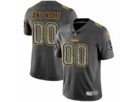 Men Nike Pittsburgh Steelers Customized Gray Static Vapor Untouchable Custom Game NFL Jersey