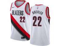 Men Nike Portland Trail Blazers #22 Clyde Drexler White Home NBA Jersey - Association Edition