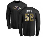 Men Nike Ray Lewis Black Name & Number Logo - NFL Baltimore Ravens #52 Long Sleeve T-Shirt