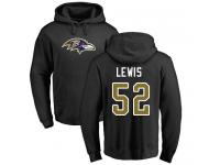 Men Nike Ray Lewis Black Name & Number Logo - NFL Baltimore Ravens #52 Pullover Hoodie