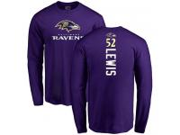 Men Nike Ray Lewis Purple Backer - NFL Baltimore Ravens #52 Long Sleeve T-Shirt