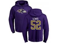 Men Nike Ray Lewis Purple Name & Number Logo - NFL Baltimore Ravens #52 Pullover Hoodie