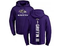Men Nike Robert Griffin III Purple Backer - NFL Baltimore Ravens #3 Pullover Hoodie