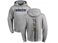 Men Nike Russell Okung Ash Backer - NFL Los Angeles Chargers #76 Pullover Hoodie