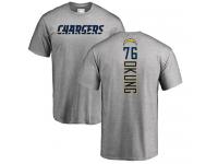 Men Nike Russell Okung Ash Backer - NFL Los Angeles Chargers #76 T-Shirt