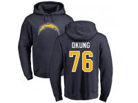 Men Nike Russell Okung Navy Blue Name & Number Logo - NFL Los Angeles Chargers #76 Pullover Hoodie