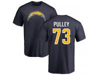 Men Nike Spencer Pulley Navy Blue Name & Number Logo - NFL Los Angeles Chargers #73 T-Shirt