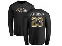 Men Nike Tony Jefferson Black Name & Number Logo - NFL Baltimore Ravens #23 Long Sleeve T-Shirt