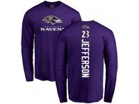 Men Nike Tony Jefferson Purple Backer - NFL Baltimore Ravens #23 Long Sleeve T-Shirt