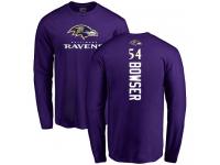 Men Nike Tyus Bowser Purple Backer - NFL Baltimore Ravens #54 Long Sleeve T-Shirt