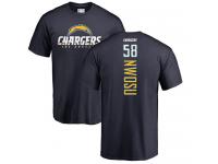 Men Nike Uchenna Nwosu Navy Blue Backer - NFL Los Angeles Chargers #58 T-Shirt
