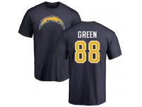 Men Nike Virgil Green Navy Blue Name & Number Logo - NFL Los Angeles Chargers #88 T-Shirt