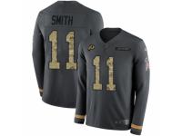 Men Nike Washington Redskins #11 Alex Smith Limited Black Salute to Service Therma Long Sleeve NFL Jersey