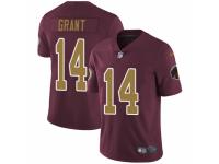 Men Nike Washington Redskins #14 Ryan Grant Burgundy Red-Gold Number Alternate 80TH Anniversary Vapor Untouchable Limited Player NFL Jersey