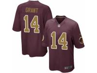 Men Nike Washington Redskins #14 Ryan Grant Game Burgundy Red-Gold Number Alternate 80TH Anniversary NFL Jersey