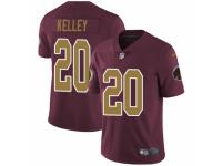 Men Nike Washington Redskins #20 Rob Kelley Burgundy Red-Gold Number Alternate 80TH Anniversary Vapor Untouchable Limited Player NFL Jersey