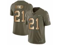 Men Nike Washington Redskins #21 Earnest Byner Limited Olive/Gold 2017 Salute to Service NFL Jersey