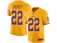 Men Nike Washington Redskins #22 Deshazor Everett Limited Gold Rush Vapor Untouchable NFL Jersey