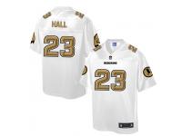 Men Nike Washington Redskins #23 DeAngelo Hall White-Gold Game Jersey
