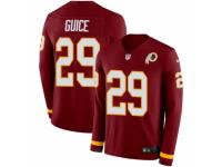 Men Nike Washington Redskins #29 Derrius Guice Limited Burgundy Therma Long Sleeve NFL Jersey