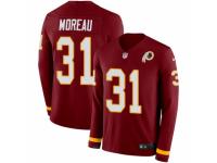 Men Nike Washington Redskins #31 Fabian Moreau Limited Burgundy Therma Long Sleeve NFL Jersey