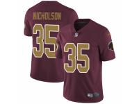 Men Nike Washington Redskins #35 Montae Nicholson Burgundy Red-Gold Number Alternate 80TH Anniversary Vapor Untouchable Limited Player NFL Jersey