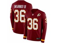 Men Nike Washington Redskins #36 D.J. Swearinger Limited Burgundy Therma Long Sleeve NFL Jersey