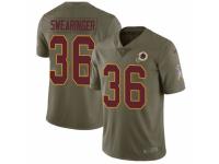 Men Nike Washington Redskins #36 D.J. Swearinger Limited Olive 2017 Salute to Service NFL Jersey
