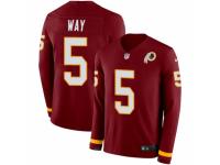 Men Nike Washington Redskins #5 Tress Way Limited Burgundy Therma Long Sleeve NFL Jersey