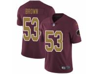 Men Nike Washington Redskins #53 Zach Brown Burgundy Red-Gold Number Alternate 80TH Anniversary Vapor Untouchable Limited Player NFL Jersey