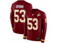 Men Nike Washington Redskins #53 Zach Brown Limited Burgundy Therma Long Sleeve NFL Jersey