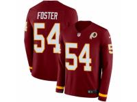 Men Nike Washington Redskins #54 Mason Foster Limited Burgundy Therma Long Sleeve NFL Jersey