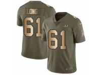 Men Nike Washington Redskins #61 Spencer Long Limited Olive/Gold 2017 Salute to Service NFL Jersey