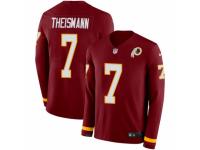 Men Nike Washington Redskins #7 Joe Theismann Limited Burgundy Therma Long Sleeve NFL Jersey