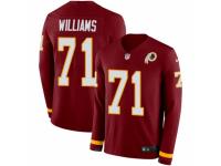 Men Nike Washington Redskins #71 Trent Williams Limited Burgundy Therma Long Sleeve NFL Jersey